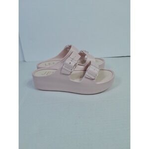 Lemon Jelly Fenix Vegan Double Band Slide Sandals Fenix Sz 37  US 7 M Pink